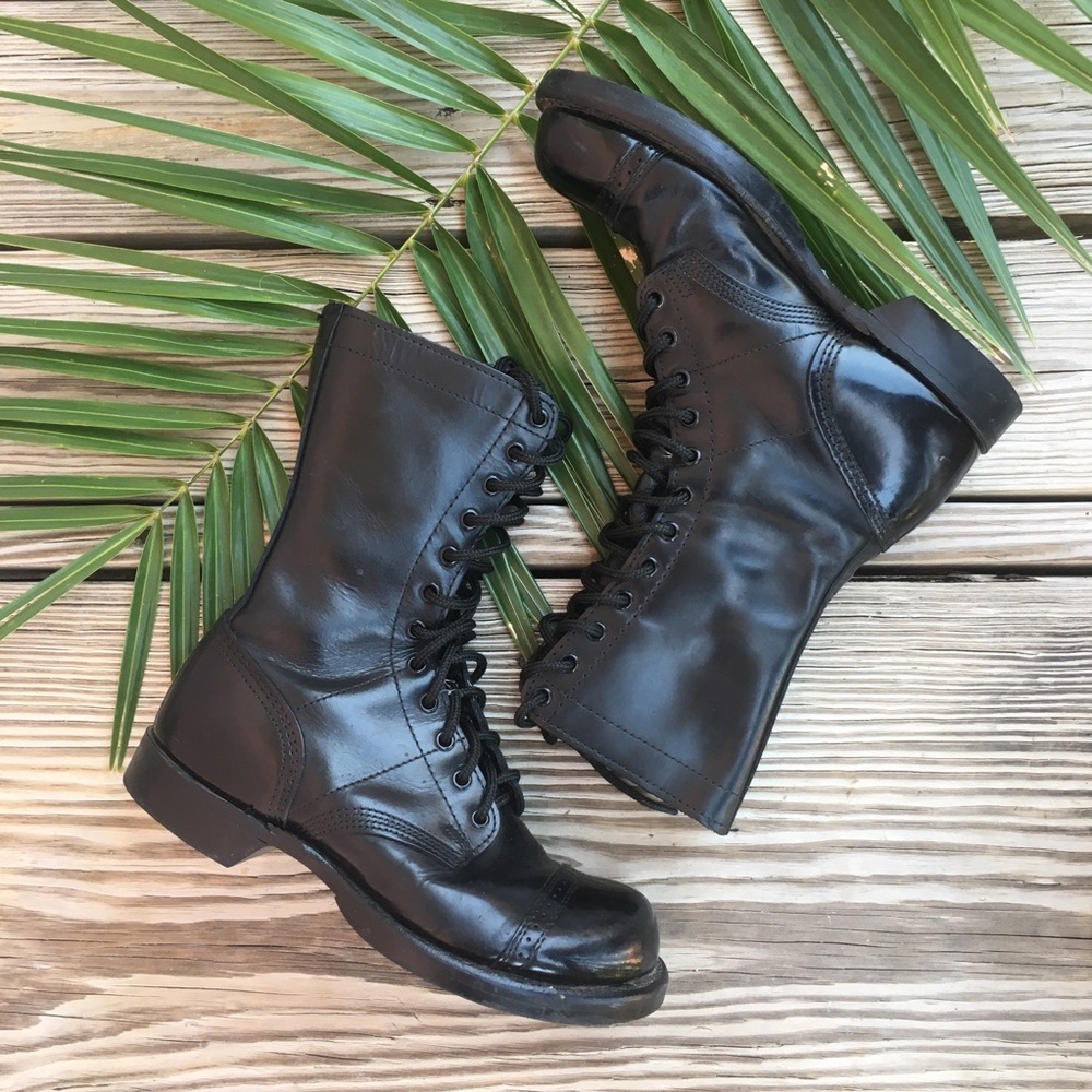 Corcoran Black Leather Military Combat Jump Boots